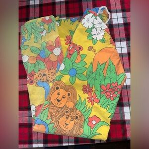 Vintage 1972 Cannon fitted sheet Jungle Jam Twin